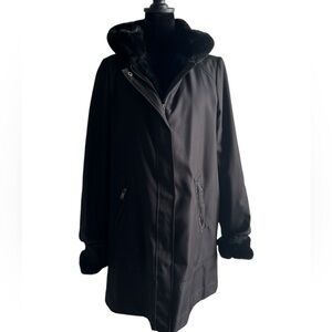 Andrew Marc New York Coat Jacket
Women's Hooded Black Faux Fur
Insulated Size M